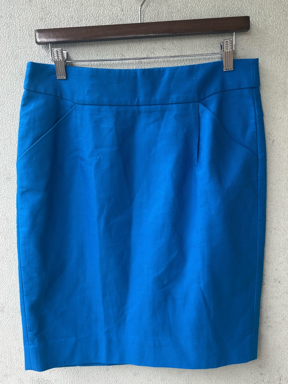 J.Crew The Pencil Skirt Size 4 Cobalt Blue Career Preppy Pocket Mini Skirt